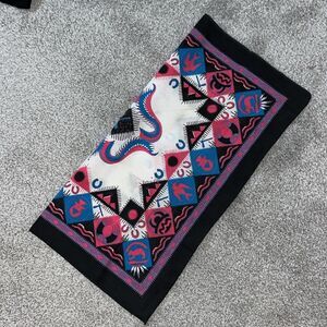 New 22” Vintage Navajo Native American Indian Bandana cloth Pink Black Turquoise